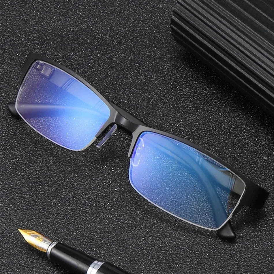 Reading Glasses Men Women High Quality Half-frame Diopter Glasses Business Male Presbyopic Eyeglasses +1.0 1.5 2.0 2.5 4