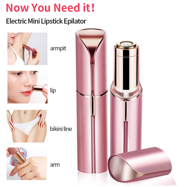 Electric Eyebrow Trimmer Mini  Epilator Lipstick Facial Hair Removal Portable Women Painless Razor  Tool