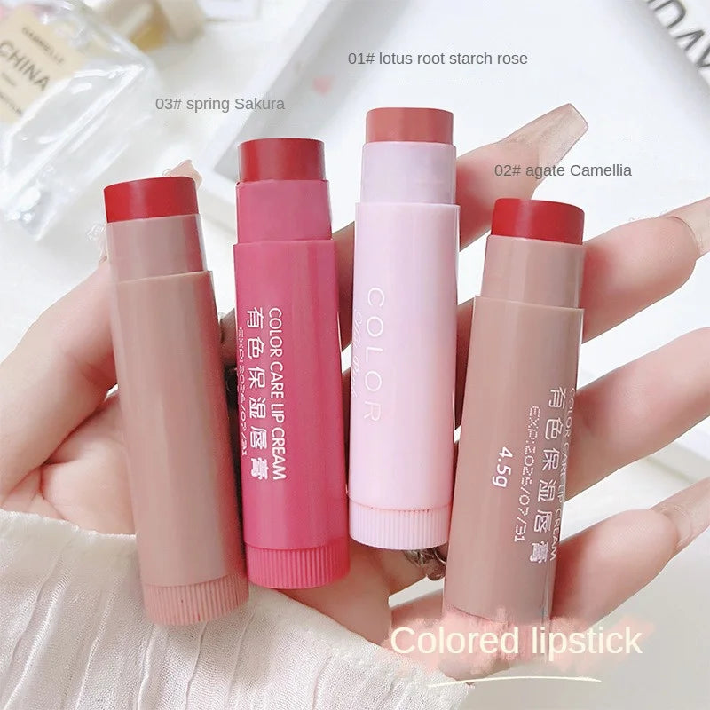 1/3Pcs Tinted Moisturizing Lipstick Hydrating Anti-cracking Pigmented Lip Balm Long-lasting Color Rendering Lip Gloss Lip Glaze