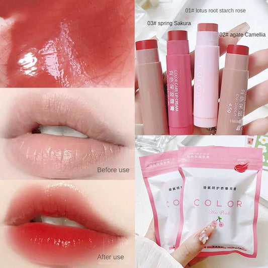 1/3Pcs Tinted Moisturizing Lipstick Hydrating Anti-cracking Pigmented Lip Balm Long-lasting Color Rendering Lip Gloss Lip Glaze