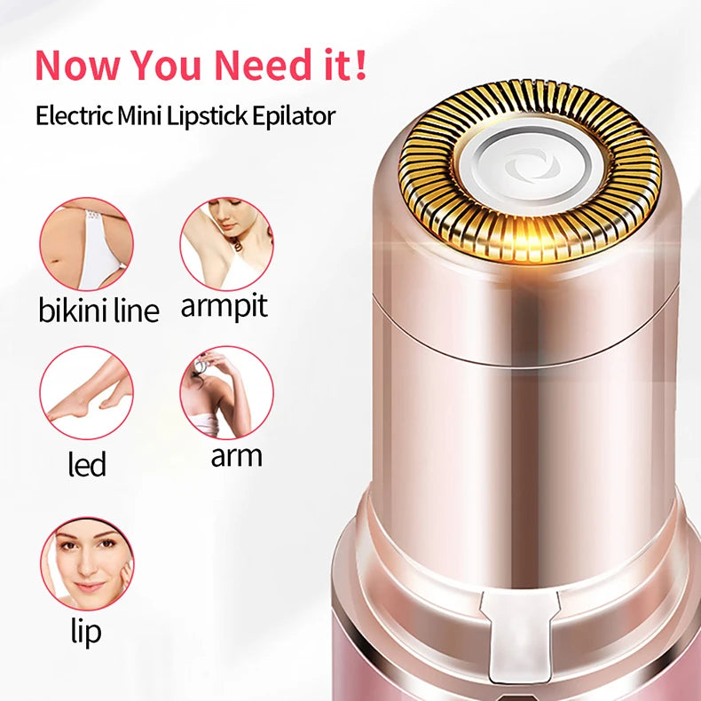 Electric Eyebrow Trimmer Mini  Epilator Lipstick Facial Hair Removal Portable Women Painless Razor  Tool