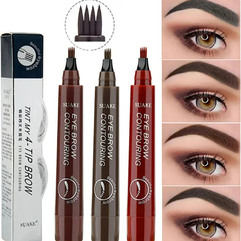 4 Point  Eyebrow Pencil Waterproof Liquid Eyebrow Pen Makeup Long Lasting Tattoo Pen Microblade Makeup Brow Pencil Cosmetic